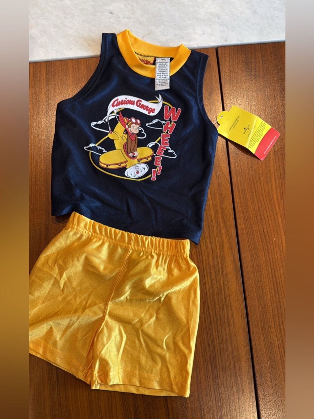 NWT! Vintage Curious George 'Wheee!' Tank & Shorts Set - 18m